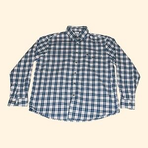 Brooks Brothers Mens Regent Fit Plaid Button Down Shirt Blue White Red LARGE‎